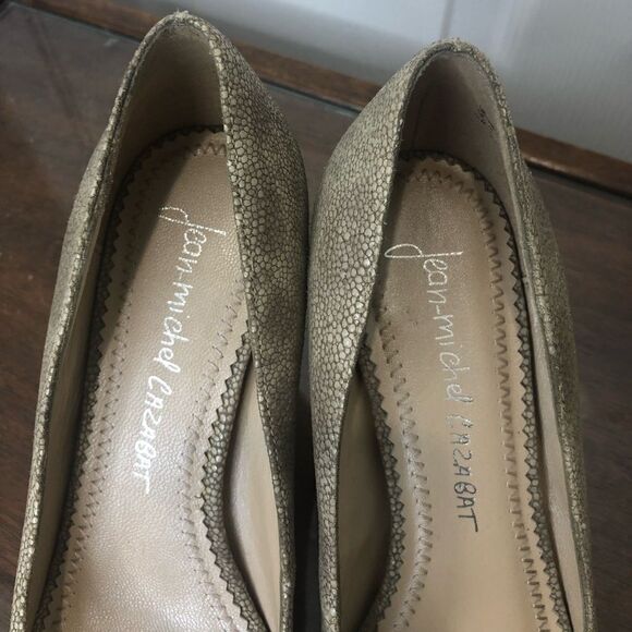 Jean-Michel Cazabat leather taupe open toe snake skin heels, size 38.5, US 8 - Picture 4 of 11